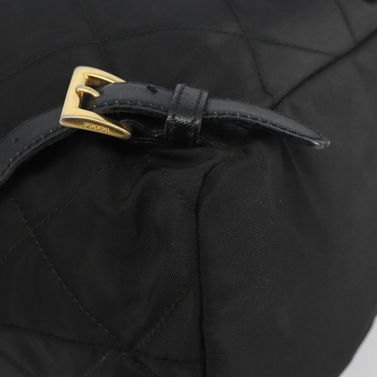 PRADA Quilted Backpack Nylon Black Gold Auth 192534