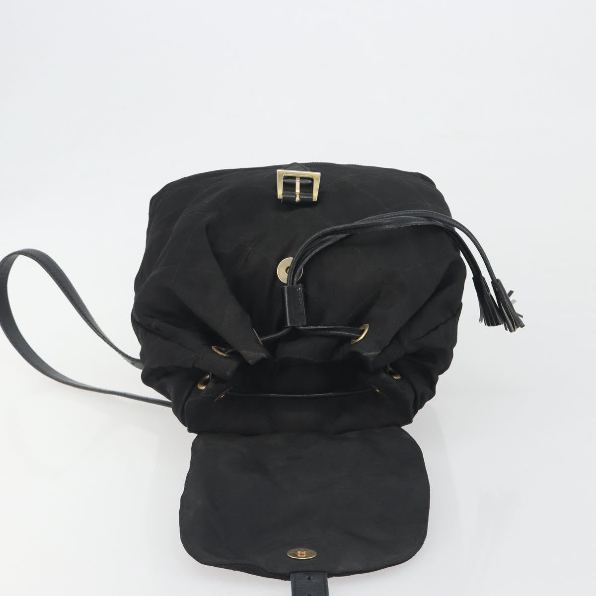 PRADA Quilted Backpack Nylon Black Gold Auth 192534