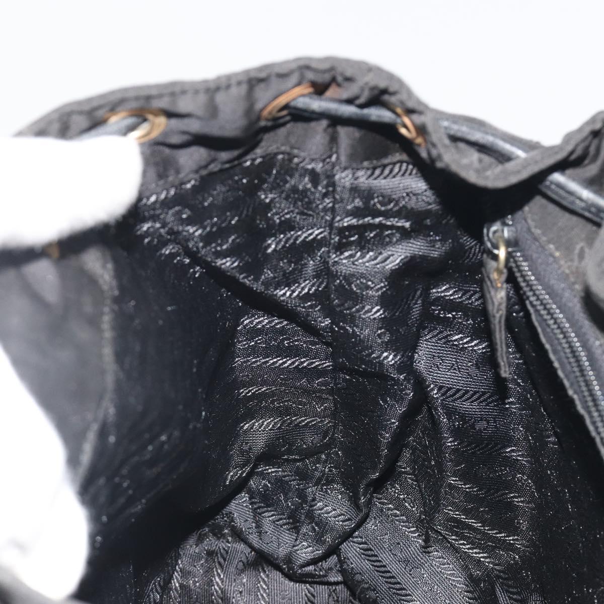 PRADA Quilted Backpack Nylon Black Gold Auth 192534