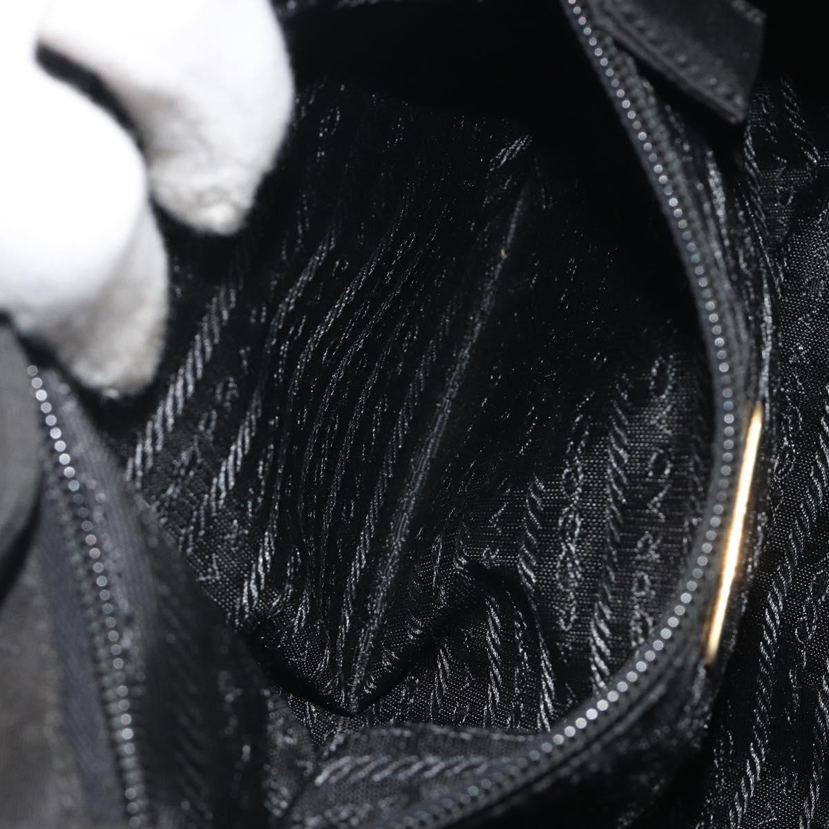 PRADA Quilted Backpack Nylon Black Gold Auth 192534