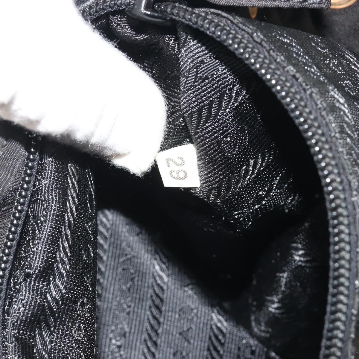 PRADA Quilted Backpack Nylon Black Gold Auth 192534