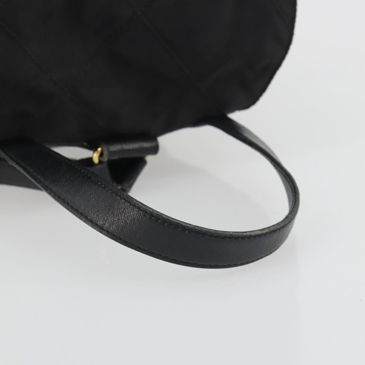 PRADA Quilted Backpack Nylon Black Gold Auth 192534