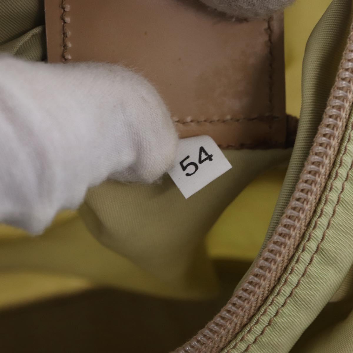 PRADA Boston Bag Nylon Khaki Silver Auth 192536