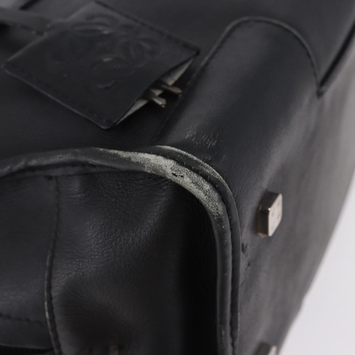LOEWE Anagram Americana 28 Hand Bag Leather Gold Black Auth 192538
