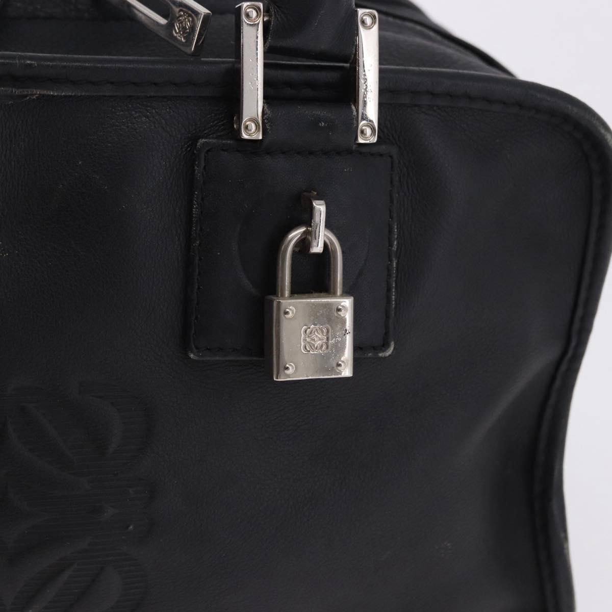 LOEWE Anagram Americana 28 Hand Bag Leather Gold Black Auth 192538