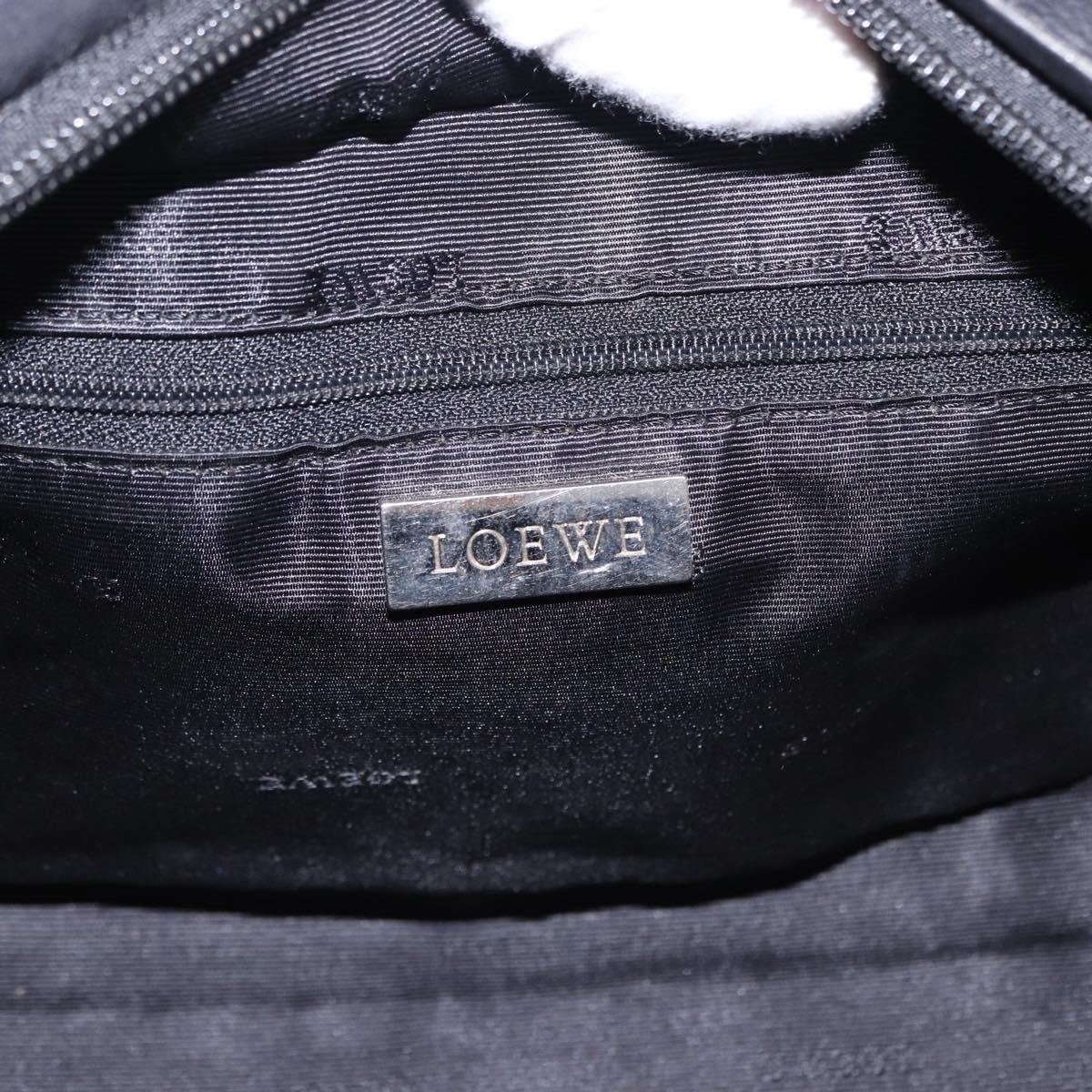 LOEWE Anagram Americana 28 Hand Bag Leather Gold Black Auth 192538