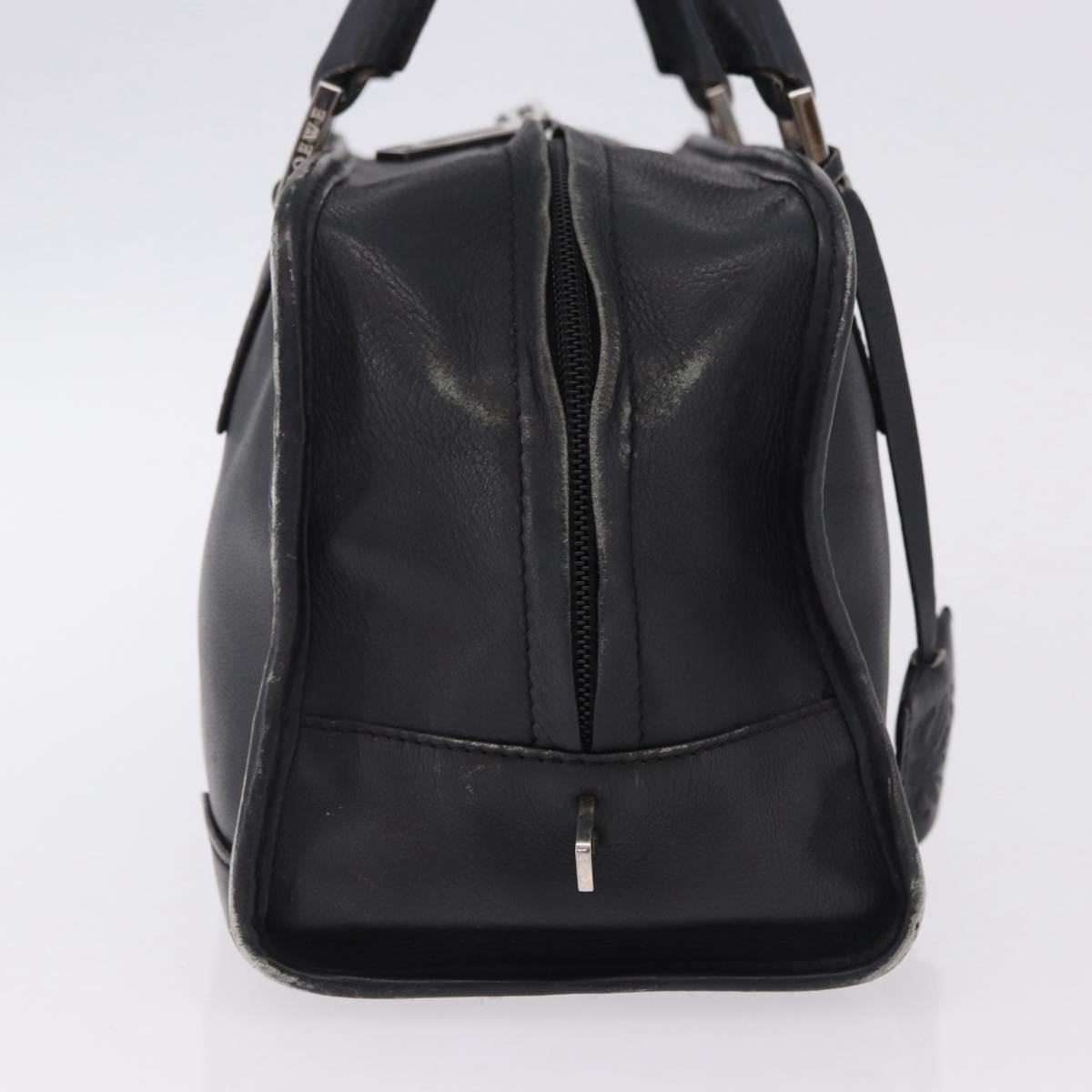 LOEWE Anagram Americana 28 Hand Bag Leather Gold Black Auth 192538
