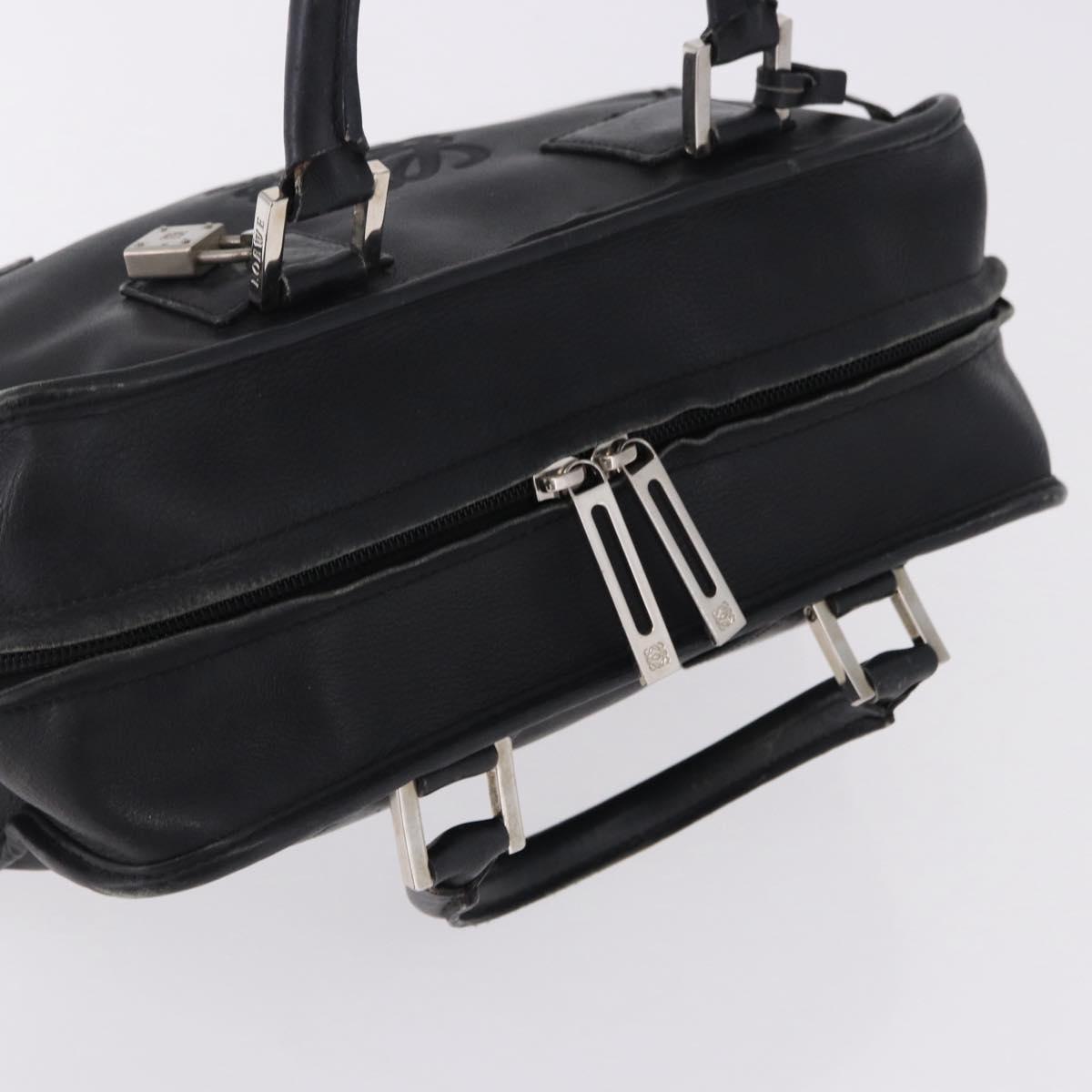 LOEWE Anagram Americana 28 Hand Bag Leather Gold Black Auth 192538