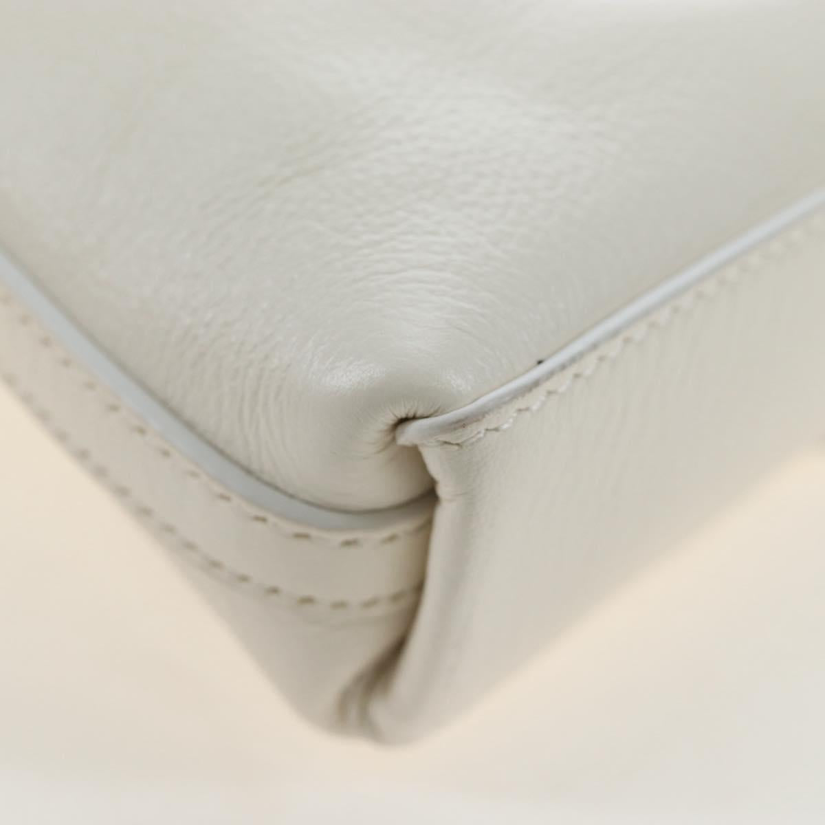GIVENCHY Voyou Shoulder Bag Leather 2way White Silver gold Auth 192539V