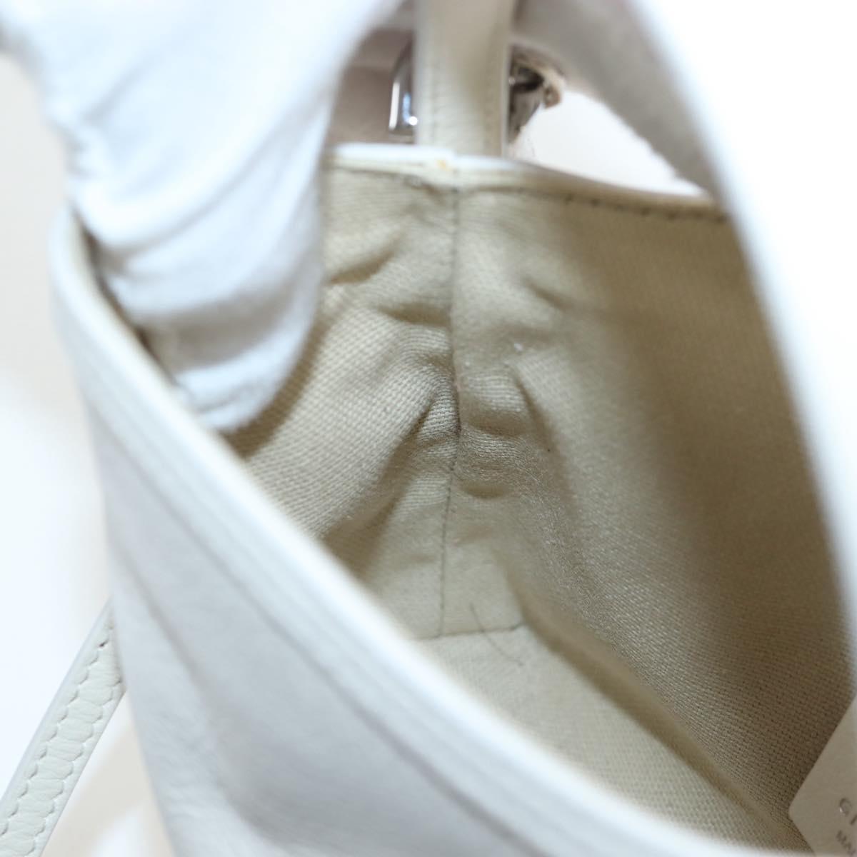 GIVENCHY Voyou Shoulder Bag Leather 2way White Silver gold Auth 192539V