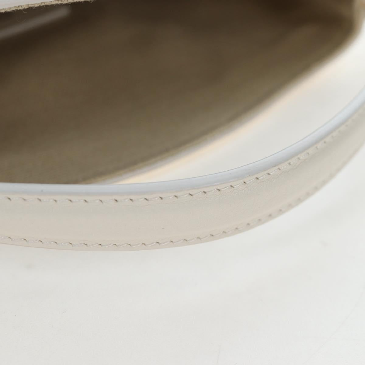 GIVENCHY Voyou Shoulder Bag Leather 2way White Silver gold Auth 192539V