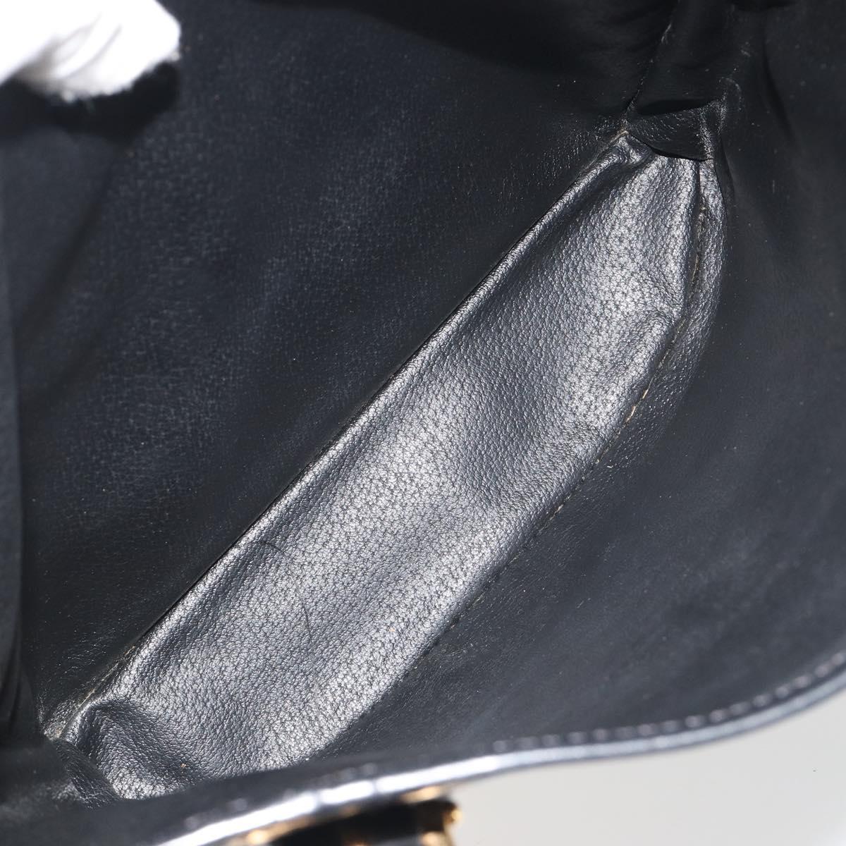 CELINE Macadam Canvas Tote Bag PVC Leather Black Gold Auth 192542A