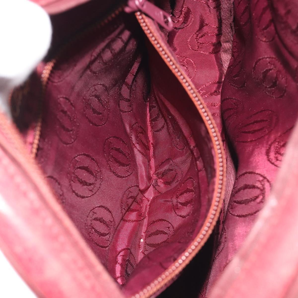 LOEWE Anagram Shoulder Bag Leather Bordeaux Gold Auth 192544