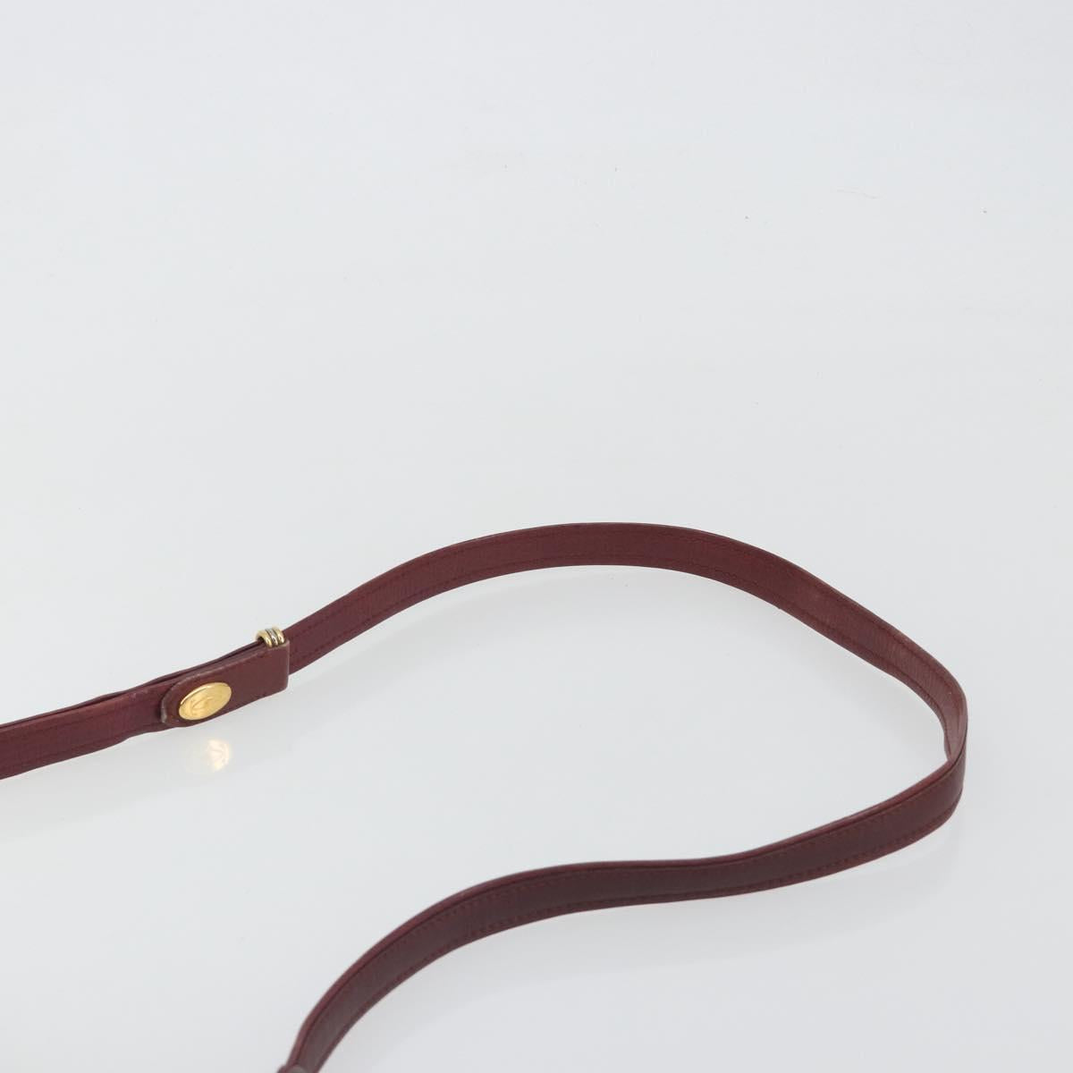 LOEWE Anagram Shoulder Bag Leather Bordeaux Gold Auth 192544