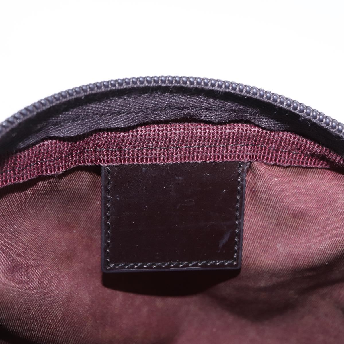 PRADA Pouch Nylon Bordeaux Silver Auth 192546A
