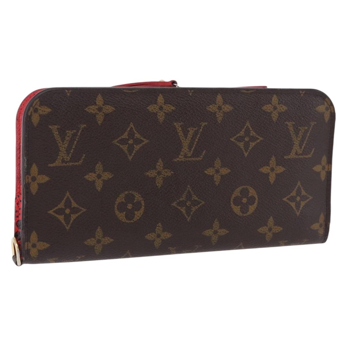 LOUIS VUITTON Monogram PortefeuilleInsolite Long Wallet Rouge M60454 Auth 192548