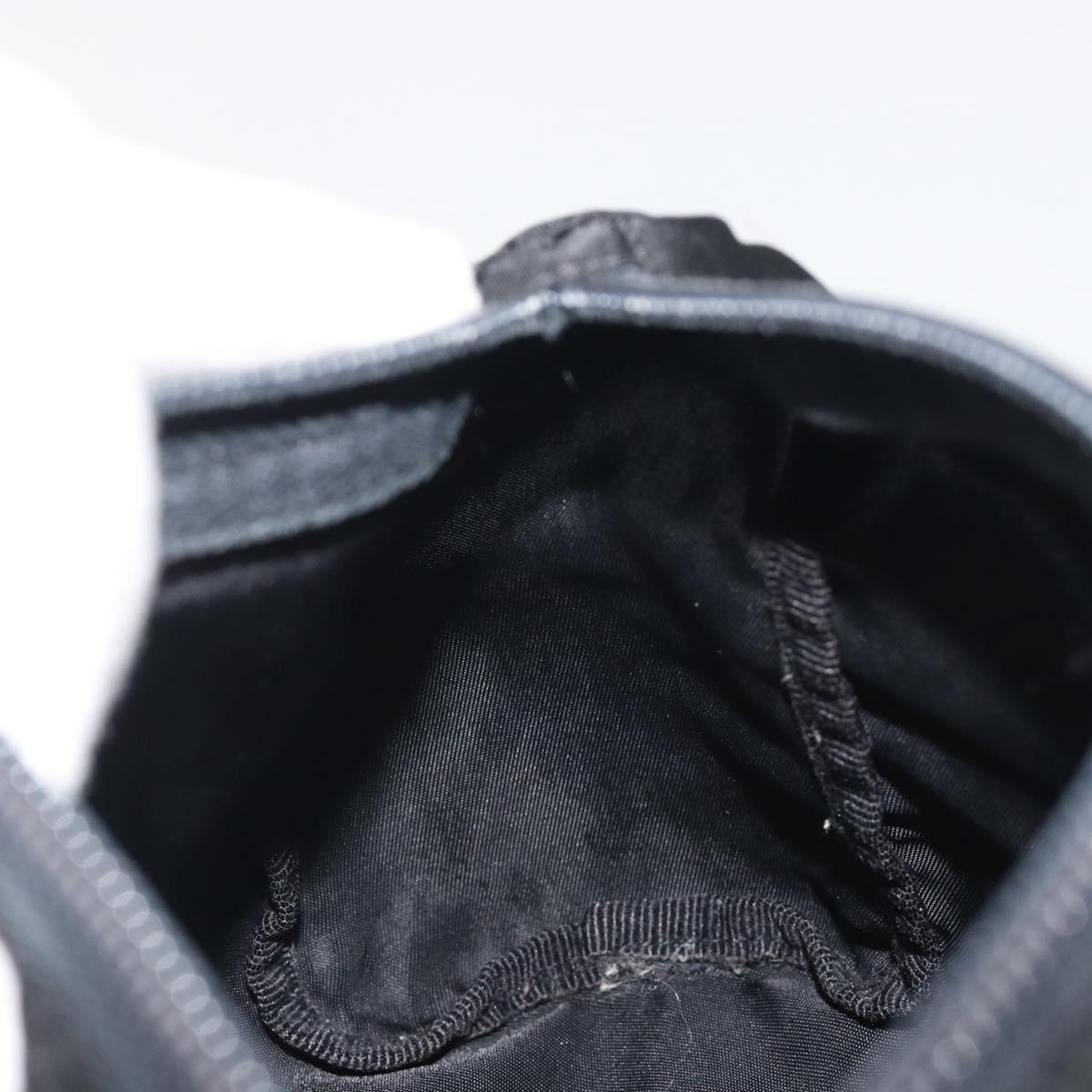 PRADA Pouch Nylon Black Silver Auth 192554