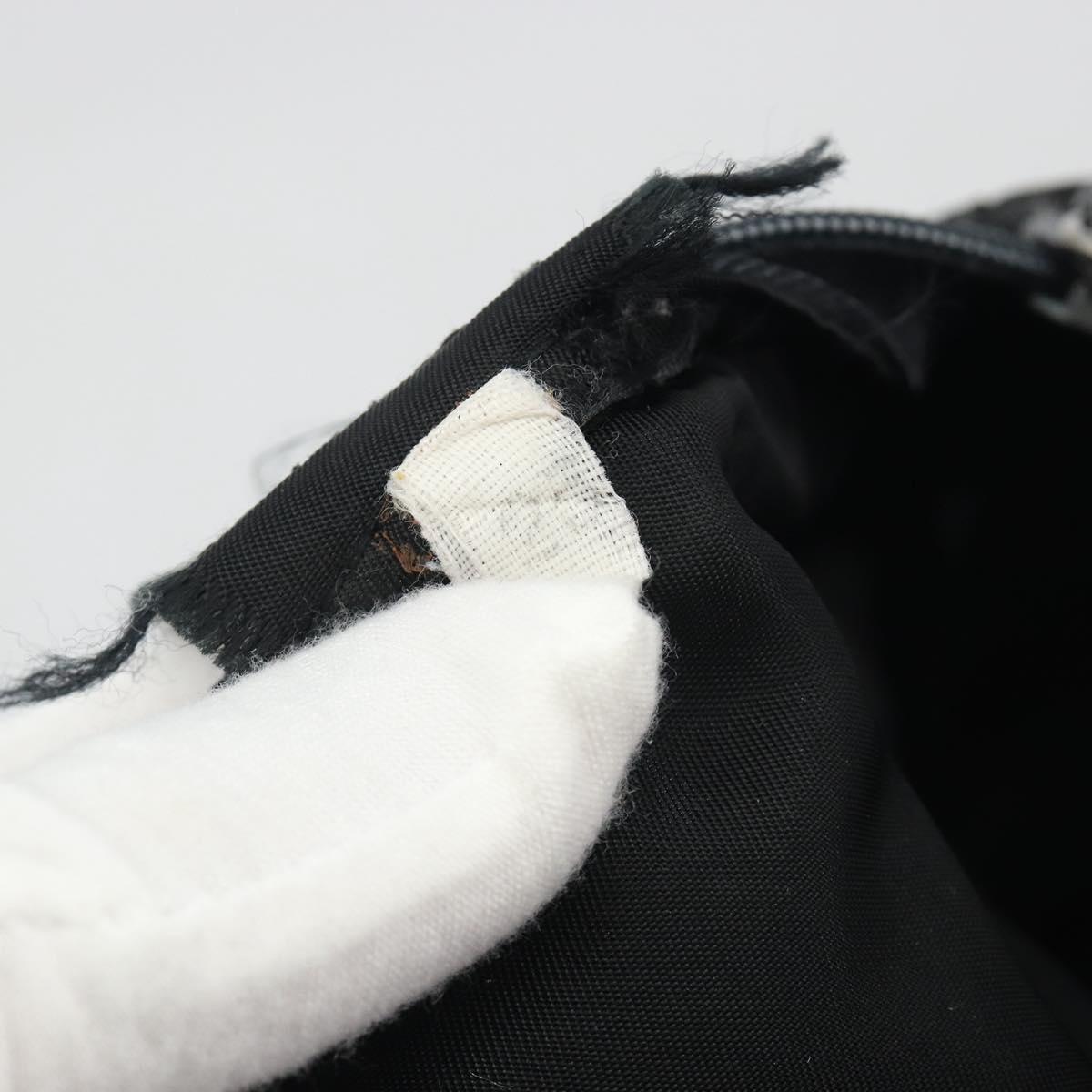 PRADA Pouch Nylon Black Silver Auth 192554
