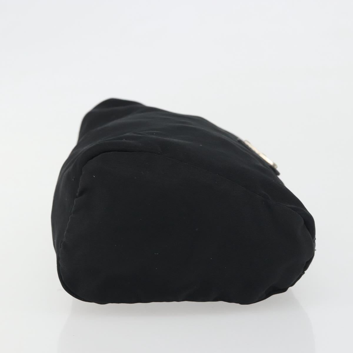 PRADA Pouch Nylon Black Silver Auth 192554