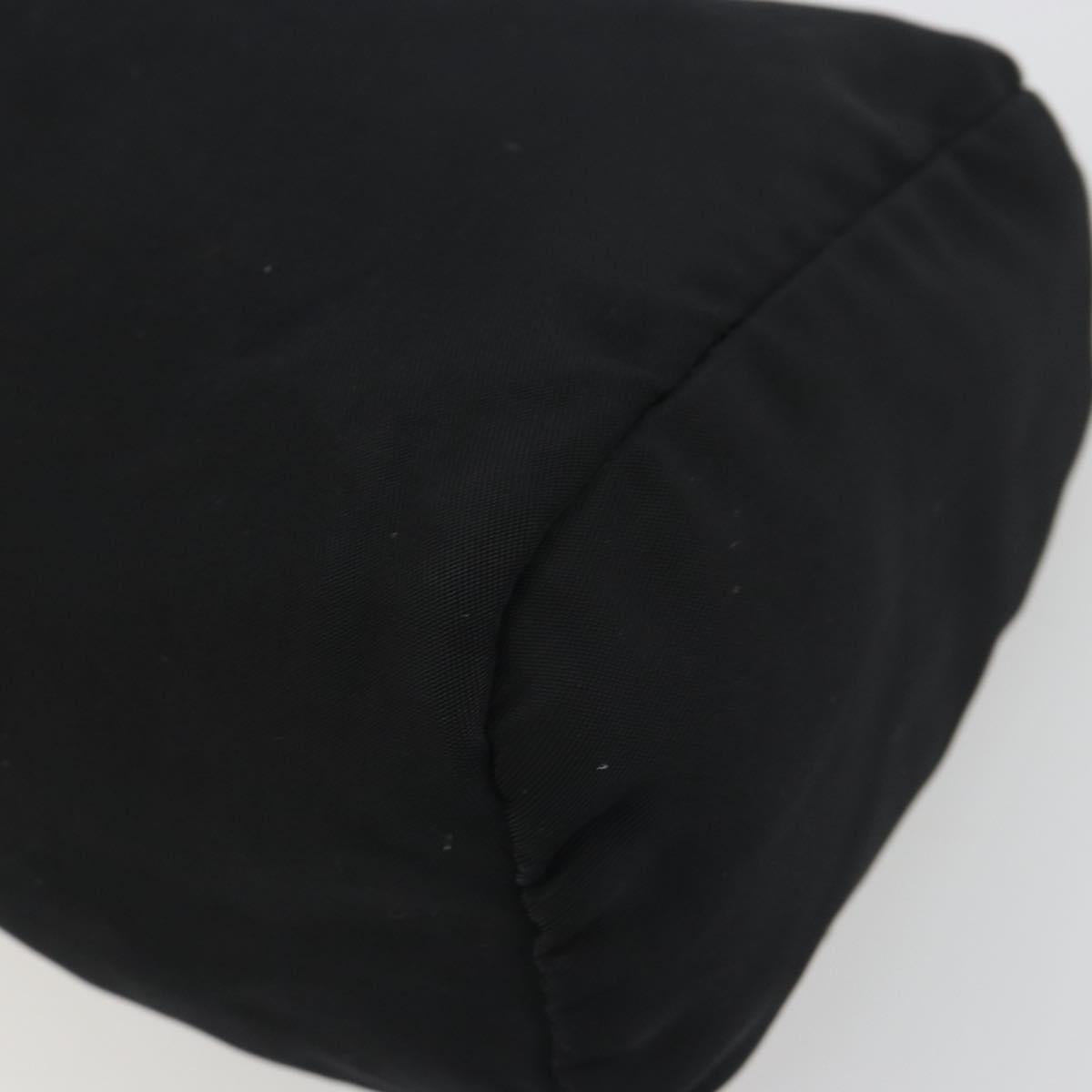PRADA Pouch Nylon Black Silver Auth 192554