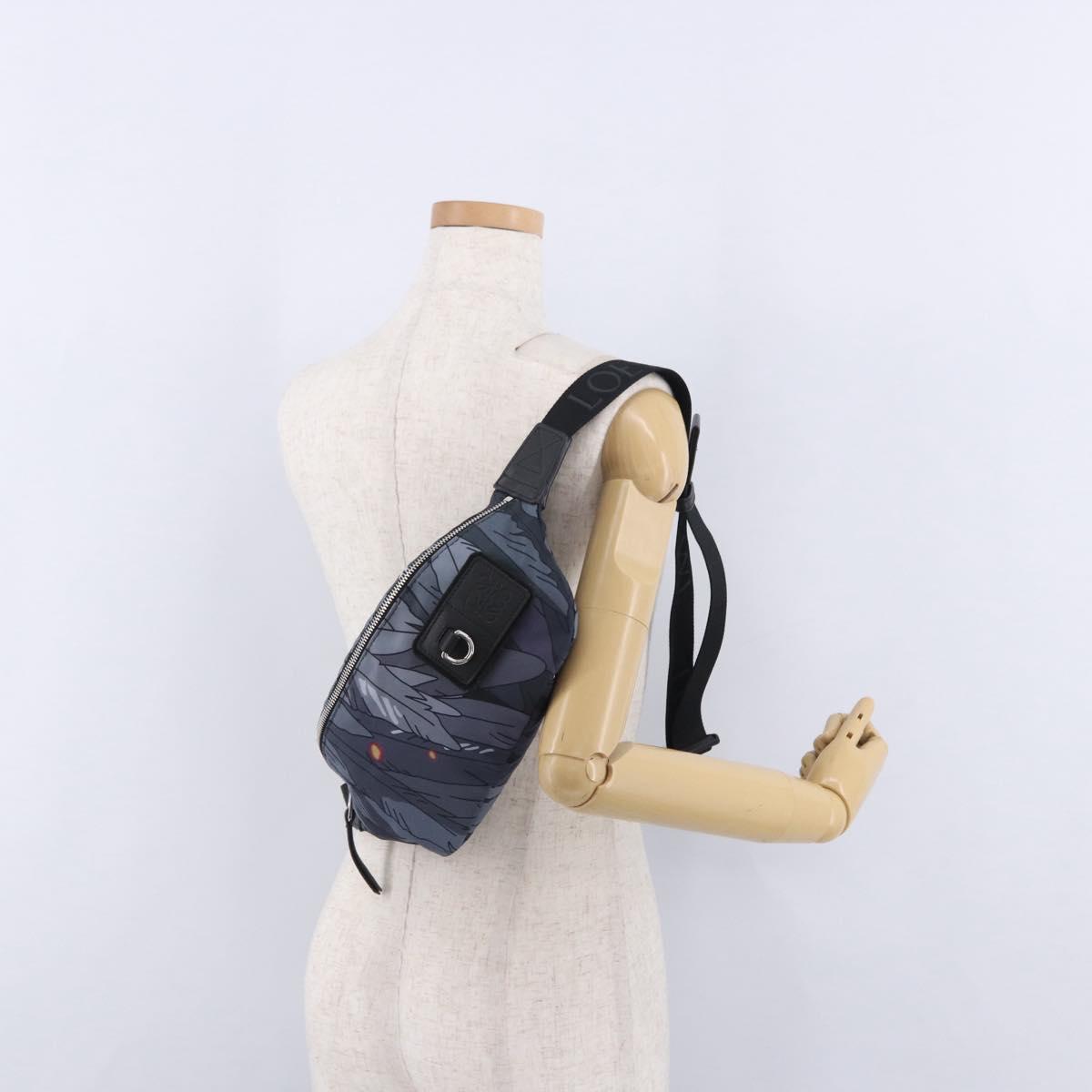 LOEWE LOEWE × Studio Ghibli Howl Bum Bag Nylon Black Gray Auth 192555SM