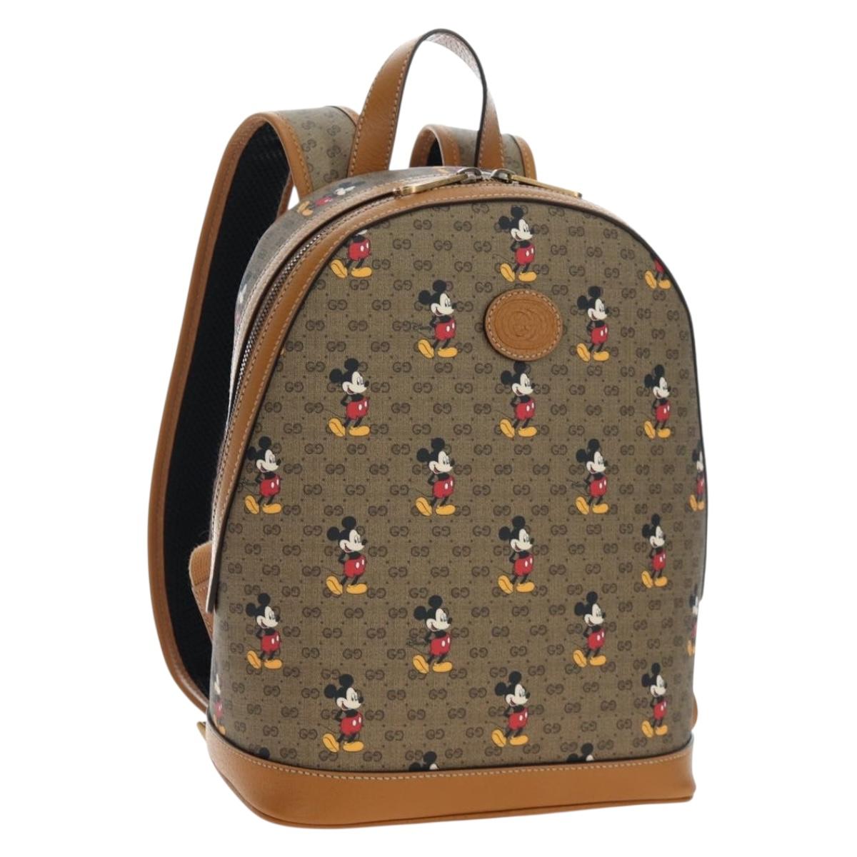 GUCCI Micro GG Supreme Disney Backpack PVC Beige Gold 552884 Auth 192557SM