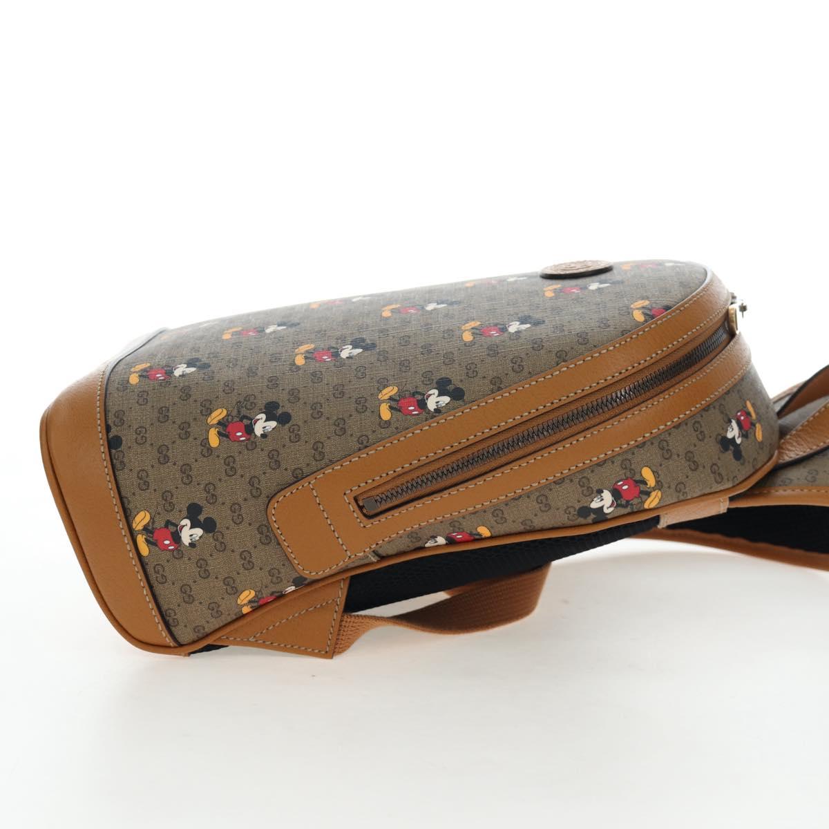 GUCCI Micro GG Supreme Disney Backpack PVC Beige Gold 552884 Auth 192557SM