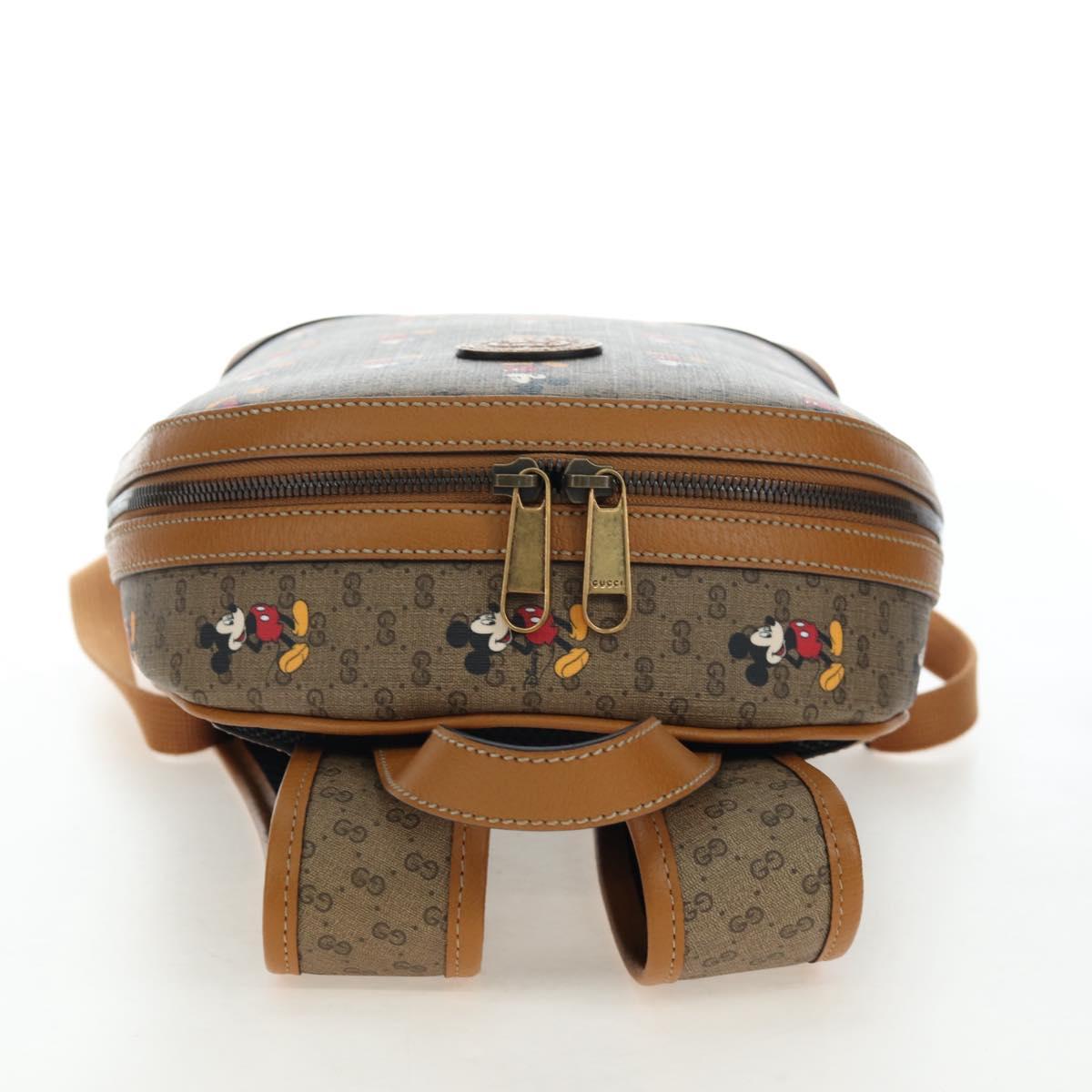 GUCCI Micro GG Supreme Disney Backpack PVC Beige Gold 552884 Auth 192557SM