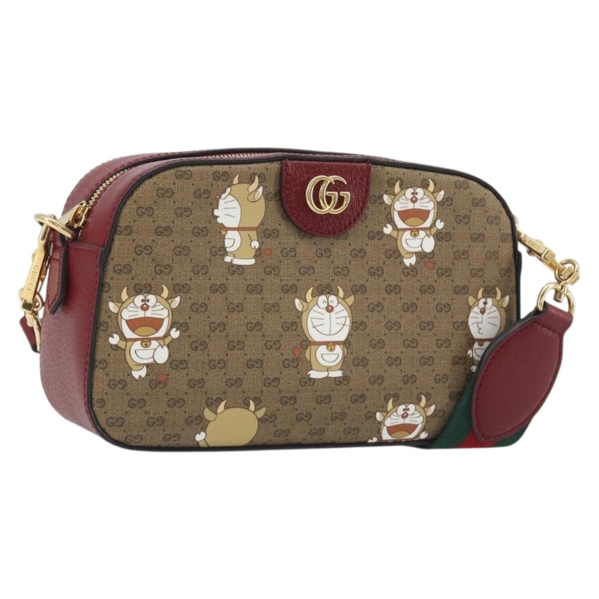 GUCCI Micro GG Supreme Doraemon Collaboration Bag PVC Beige 574886 Auth 192558SM