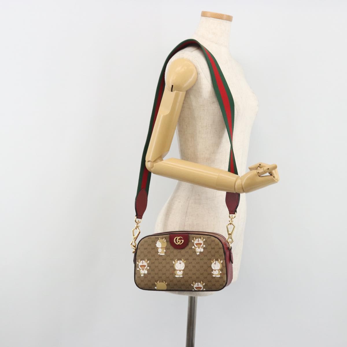 GUCCI Micro GG Supreme Doraemon Collaboration Bag PVC Beige 574886 Auth 192558SM