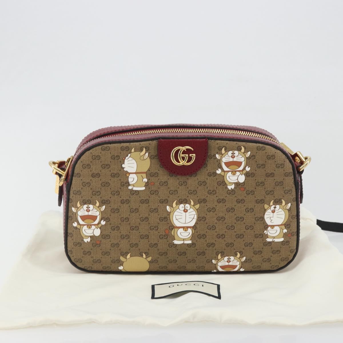 GUCCI Micro GG Supreme Doraemon Collaboration Bag PVC Beige 574886 Auth 192558SM