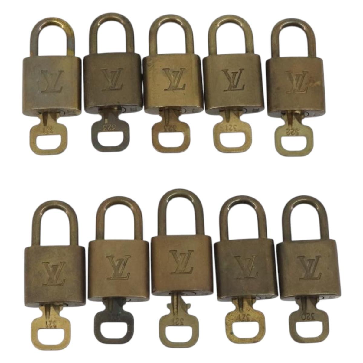 LOUIS VUITTON Padlock 10 Set Padlock metal Gold LV Auth 192564