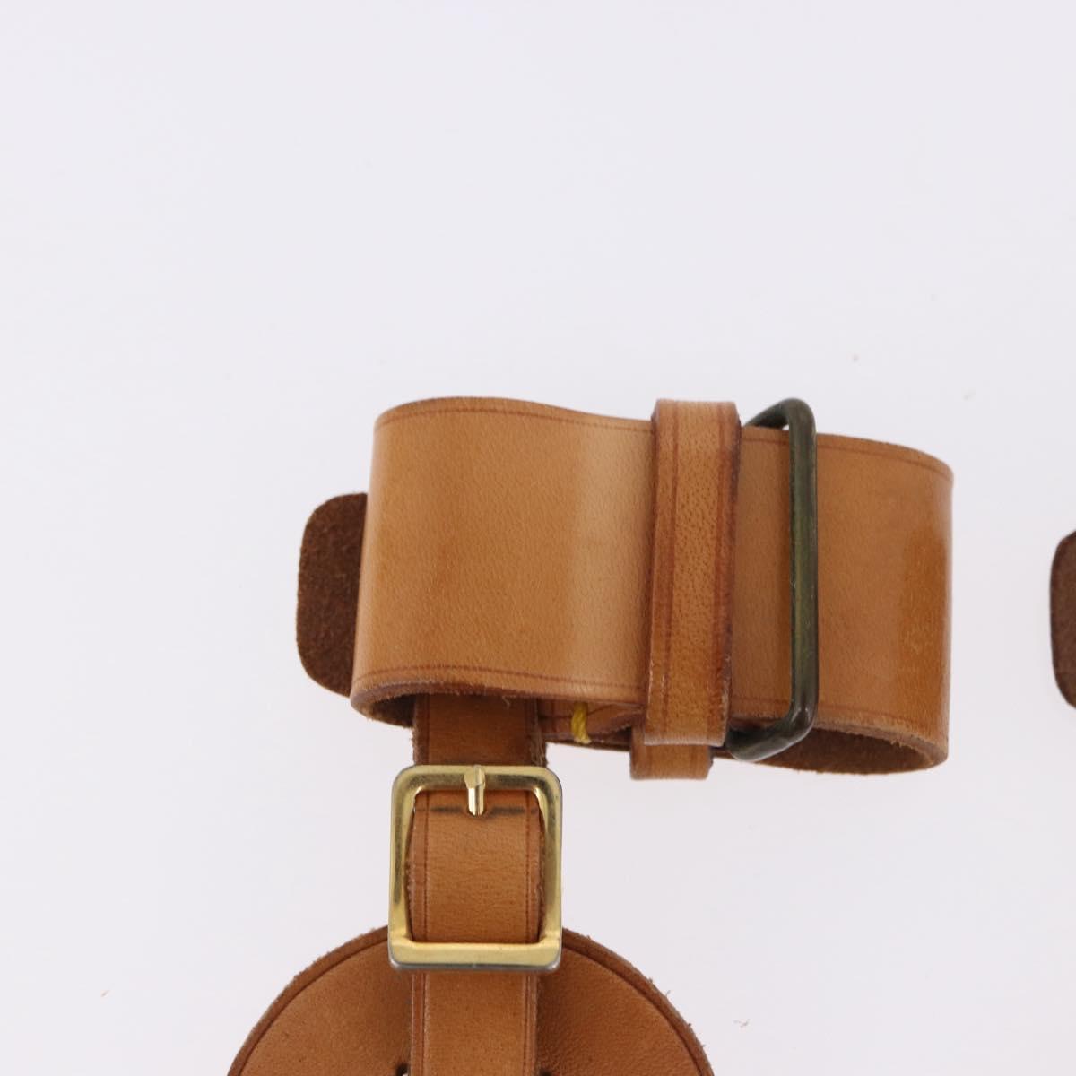 LOUIS VUITTON Name Tag Powanie 10 Set Powanie Leather Beige LV Auth 192570