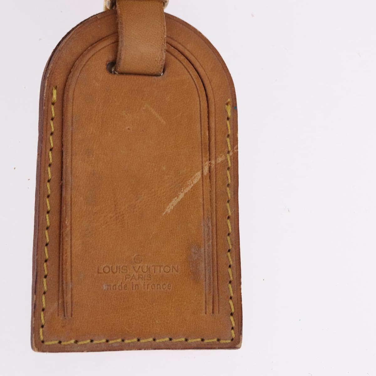 LOUIS VUITTON Name Tag Powanie 10 Set Powanie Leather Beige LV Auth 192571