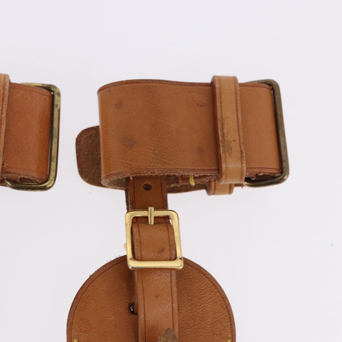 LOUIS VUITTON Name Tag Powanie 10 Set Powanie Leather Beige LV Auth 192573