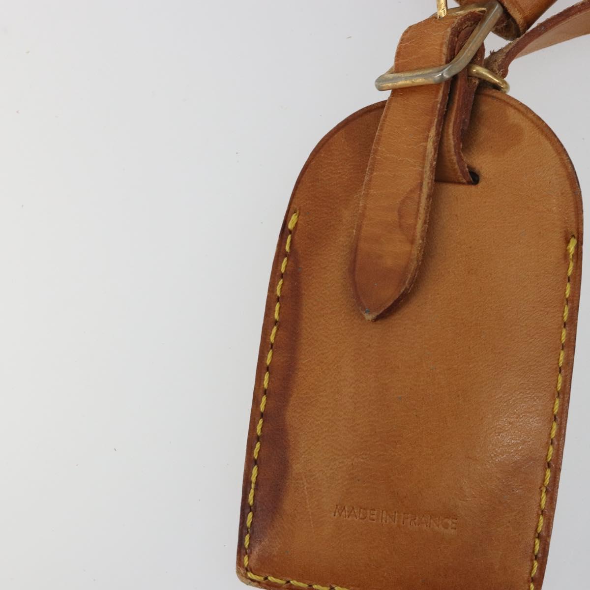 LOUIS VUITTON Name Tag Powanie 10 Set Powanie Leather Beige LV Auth 192574