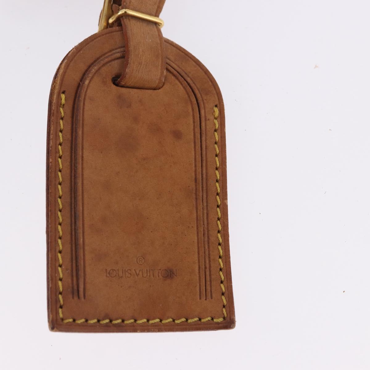 LOUIS VUITTON Name Tag Powanie 10 Set Powanie Leather Beige LV Auth 192579