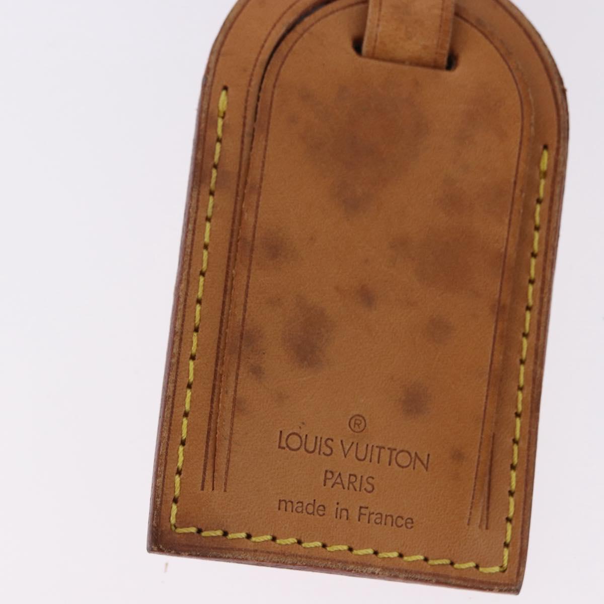 LOUIS VUITTON Name Tag Powanie 10 Set Powanie Leather Beige LV Auth 192579