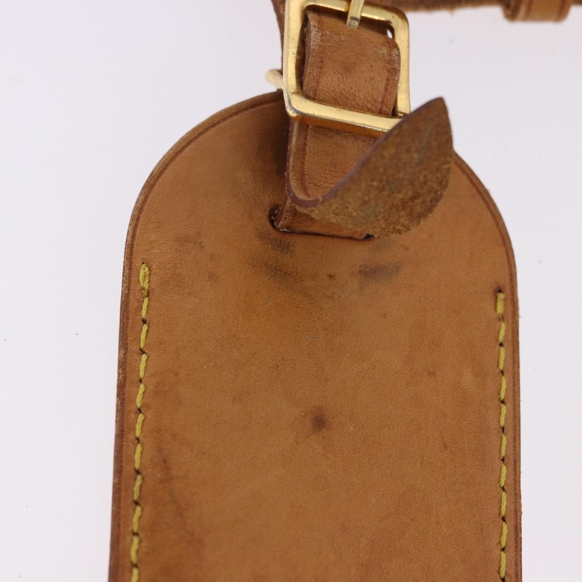 LOUIS VUITTON Name Tag Powanie 10 Set Powanie Leather Beige LV Auth 192579