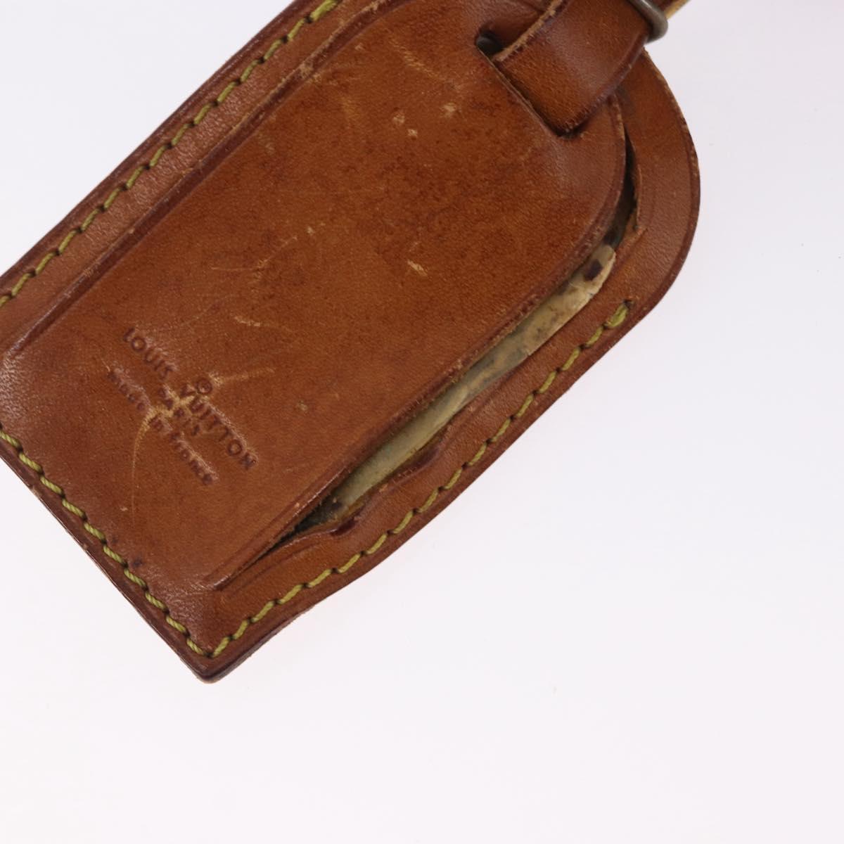 LOUIS VUITTON Name Tag Powanie 10 Set Powanie Leather Beige LV Auth 192588
