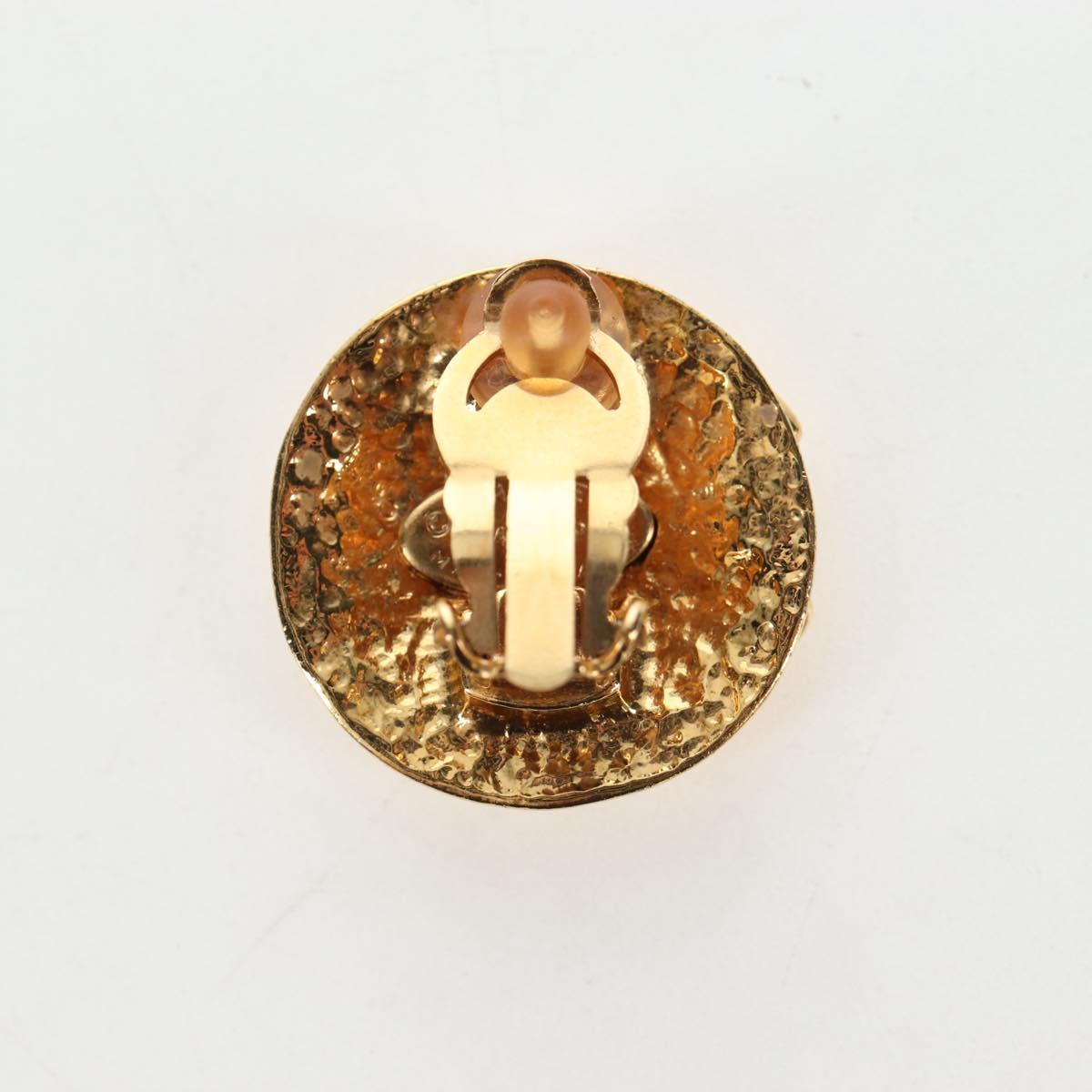 CHANEL Earring Metal Gold Tone CC Auth 192600M