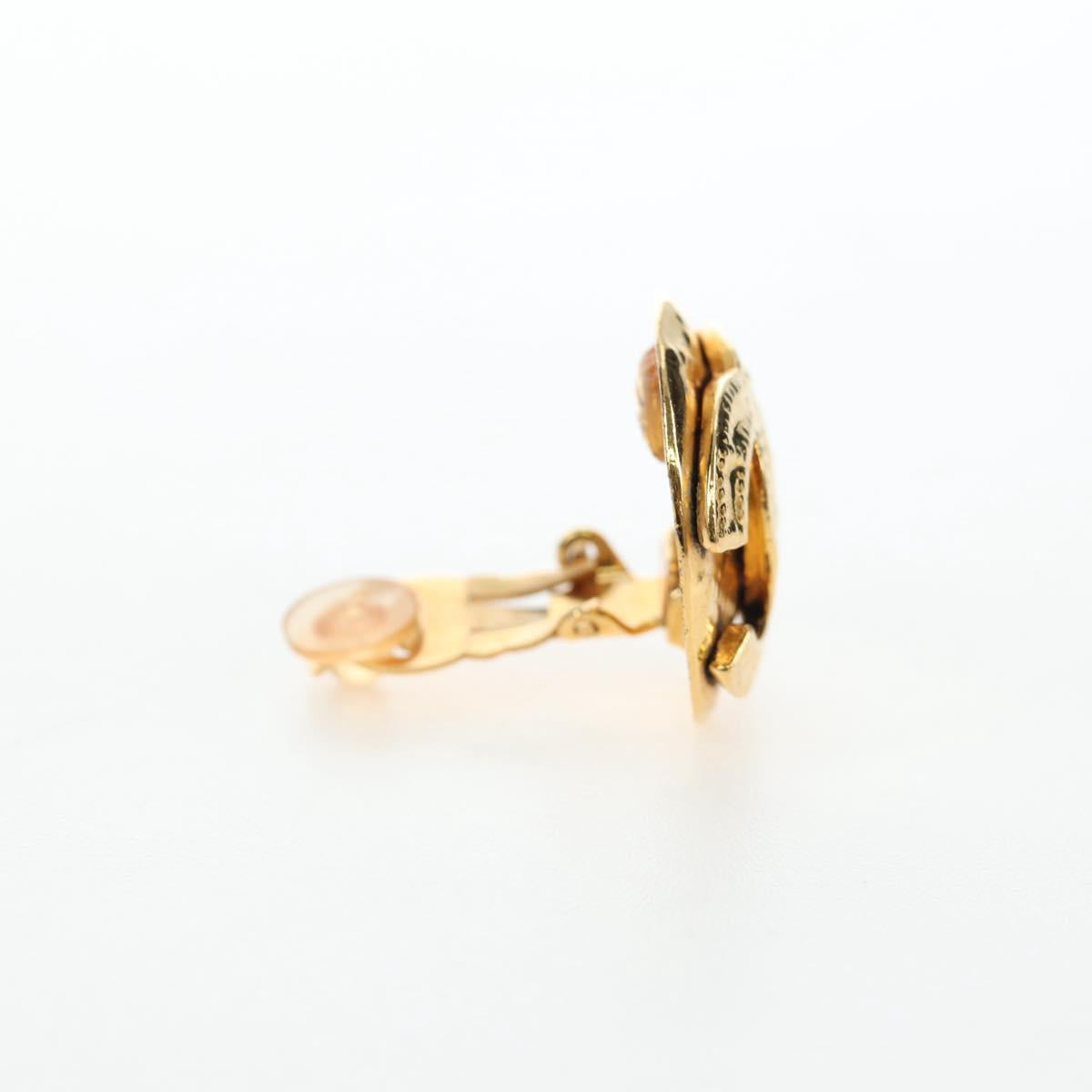 CHANEL Earring Metal Gold Tone CC Auth 192600M
