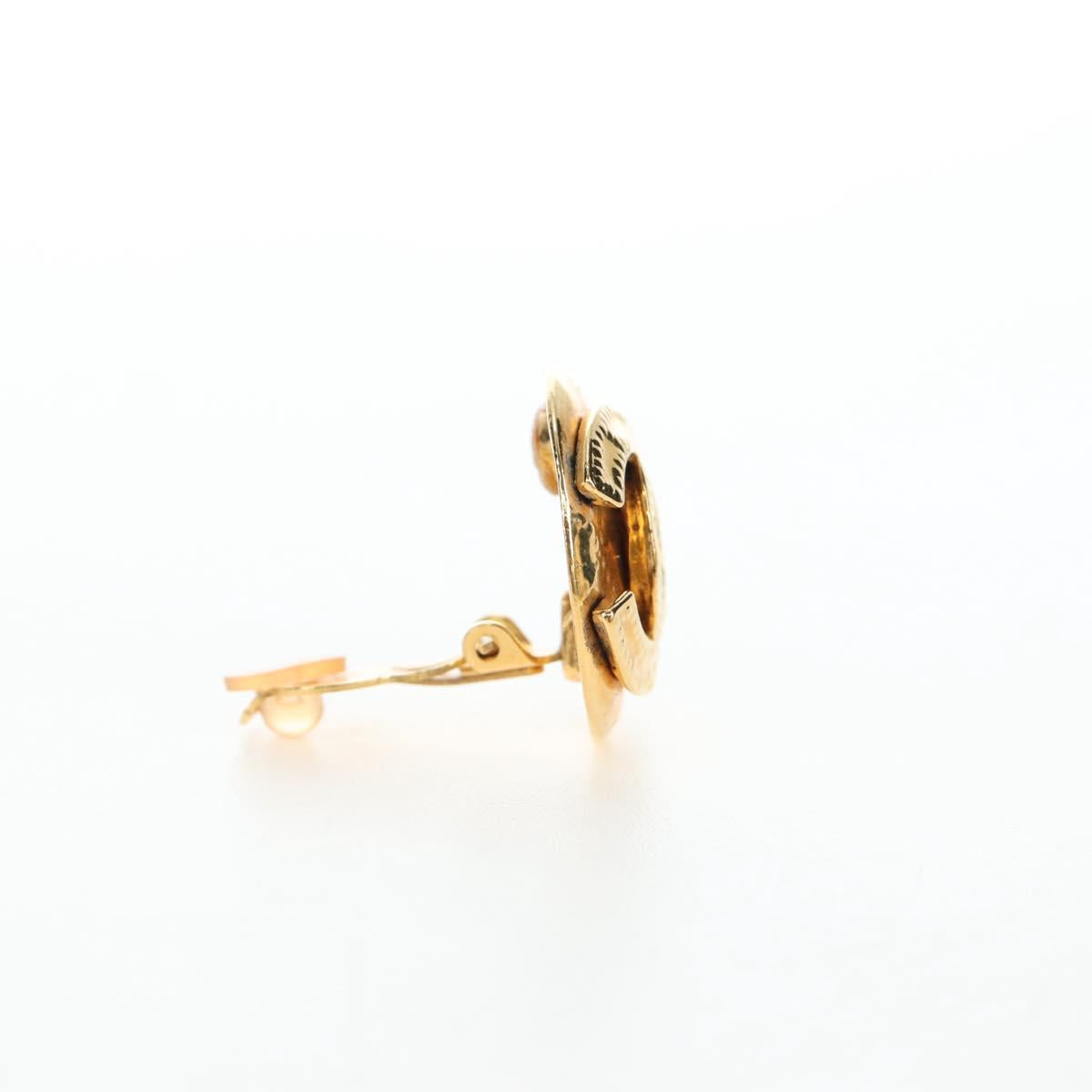 CHANEL Earring Metal Gold Tone CC Auth 192600M