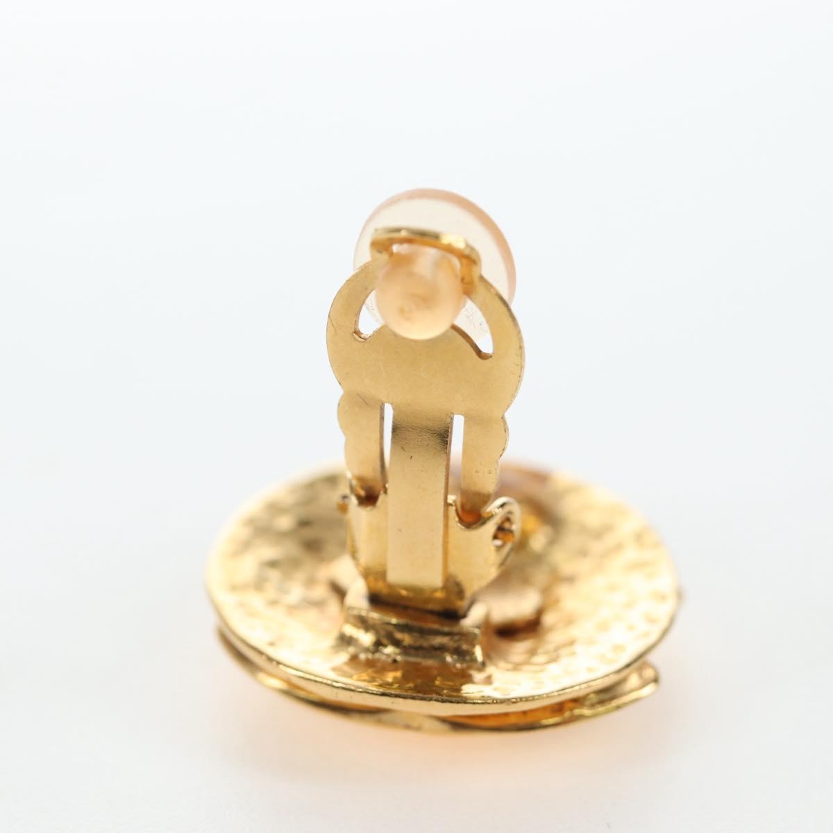 CHANEL Earring Metal Gold Tone CC Auth 192600M