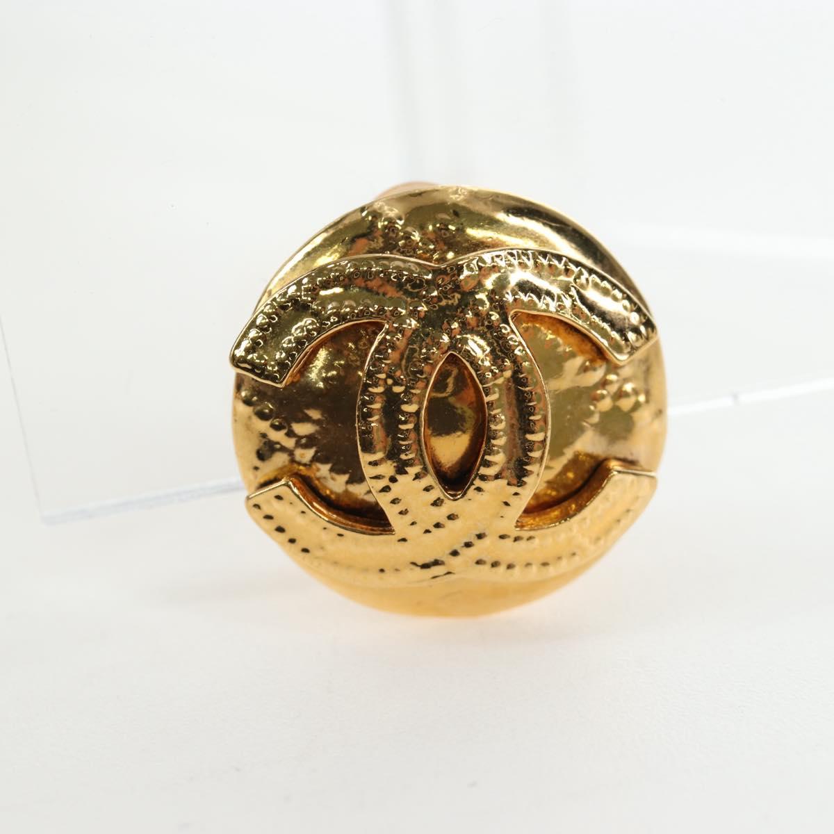 CHANEL Earring Metal Gold Tone CC Auth 192600M