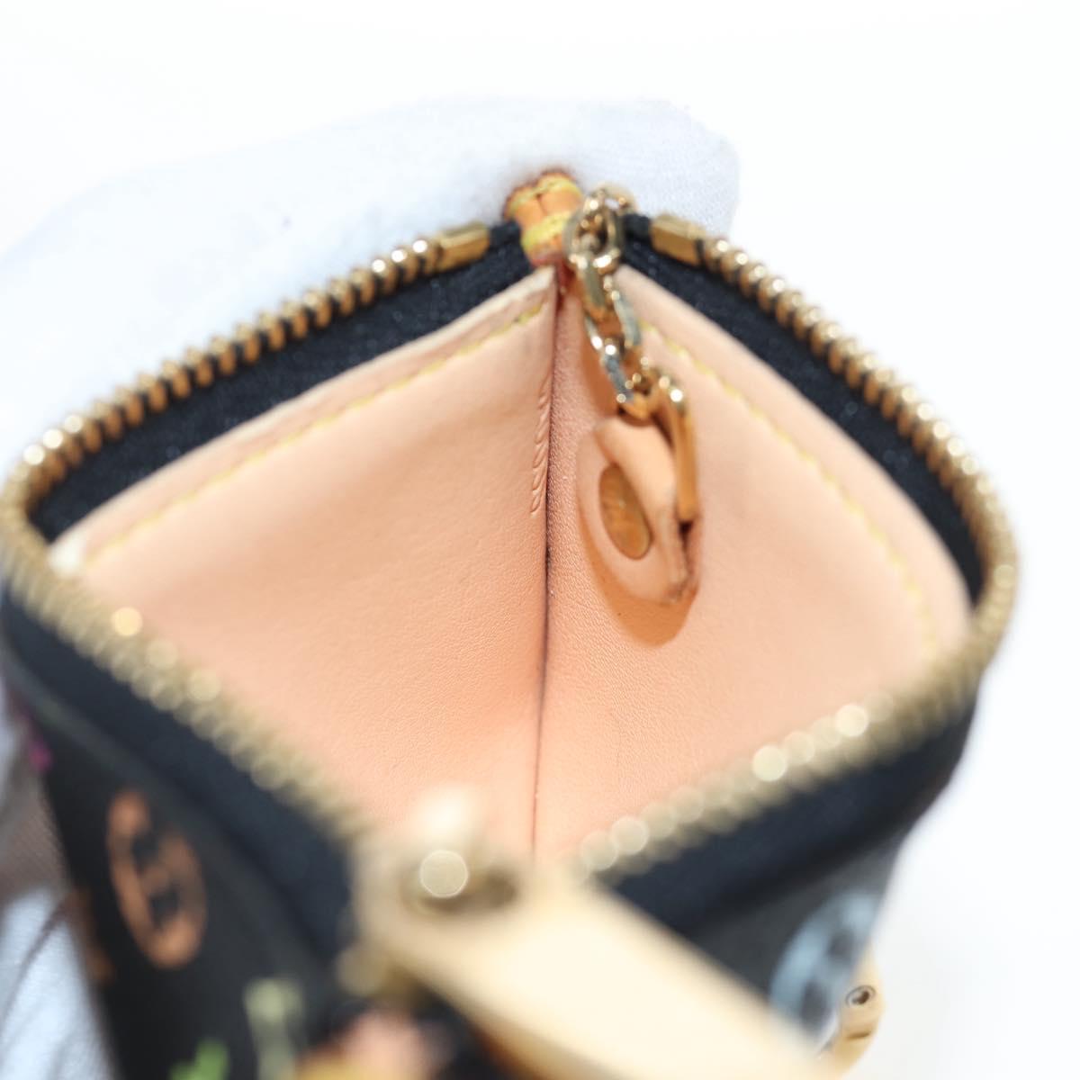 LOUIS VUITTON Monogram Multicolor Pochette Cles Purse Black M13664 Auth 192602M