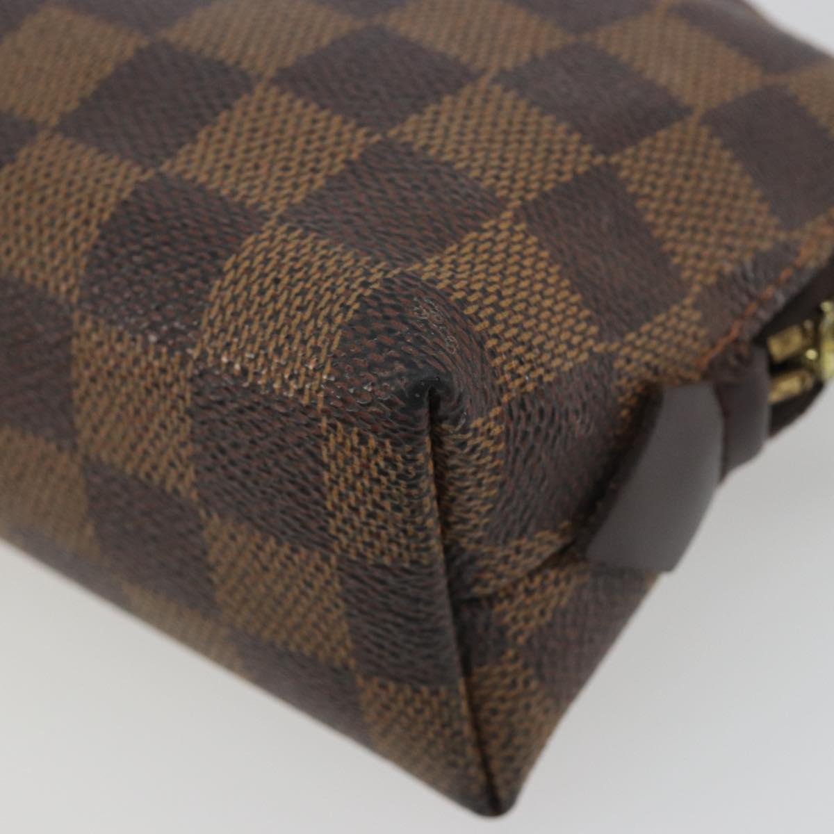 LOUIS VUITTON Damier Ebene Pochette Cosmetic PM Pouch N47516 LV Auth 192604