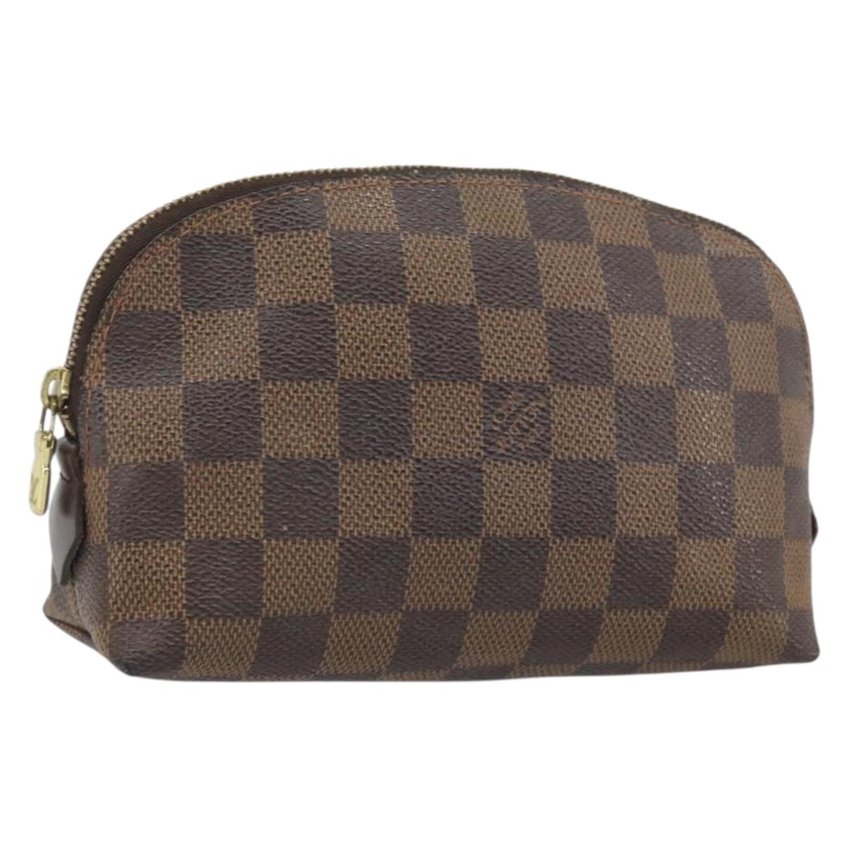 LOUIS VUITTON Damier Ebene Pochette Cosmetic PM Pouch N47516 LV Auth 192604