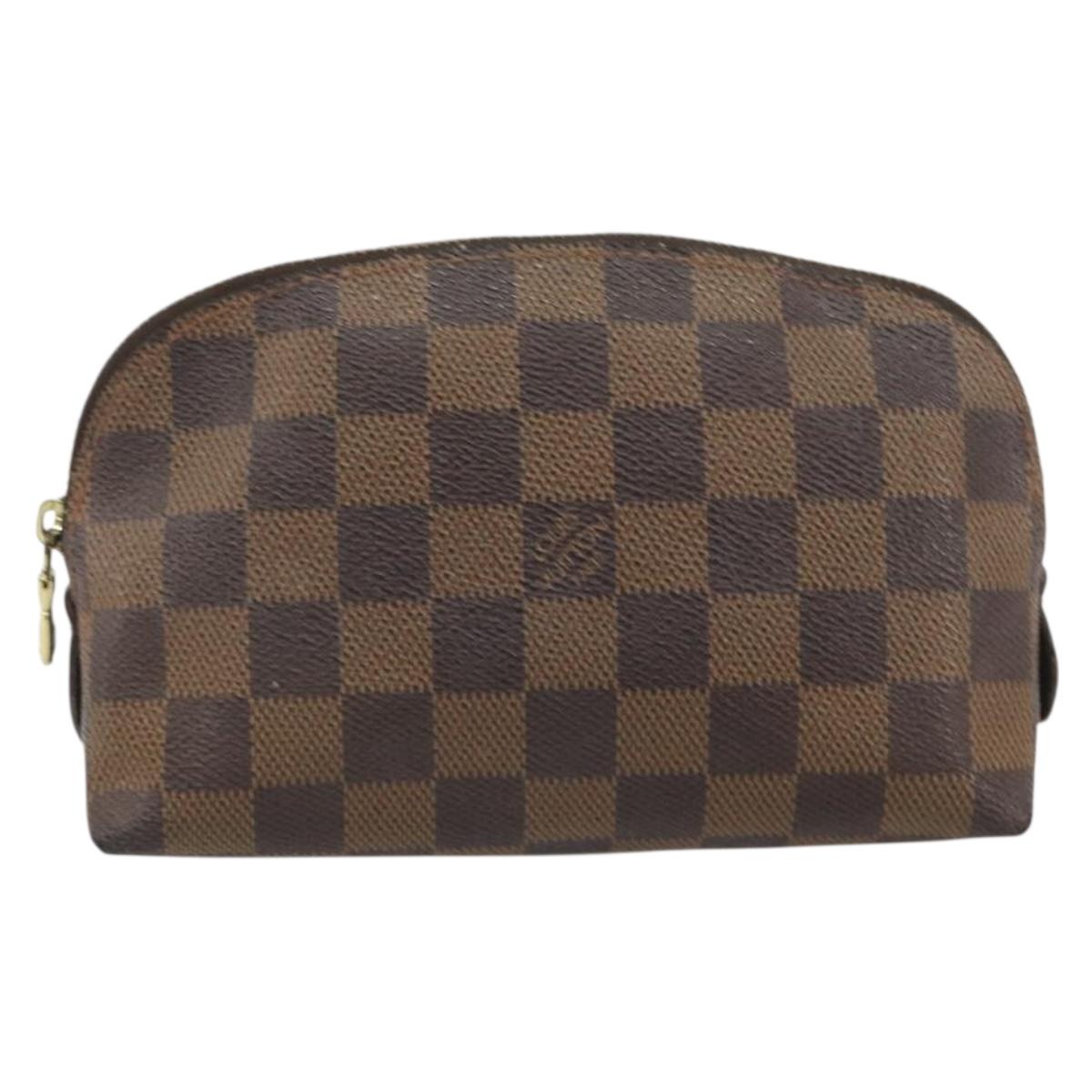 LOUIS VUITTON Damier Ebene Pochette Cosmetic PM Pouch N47516 LV Auth 192604