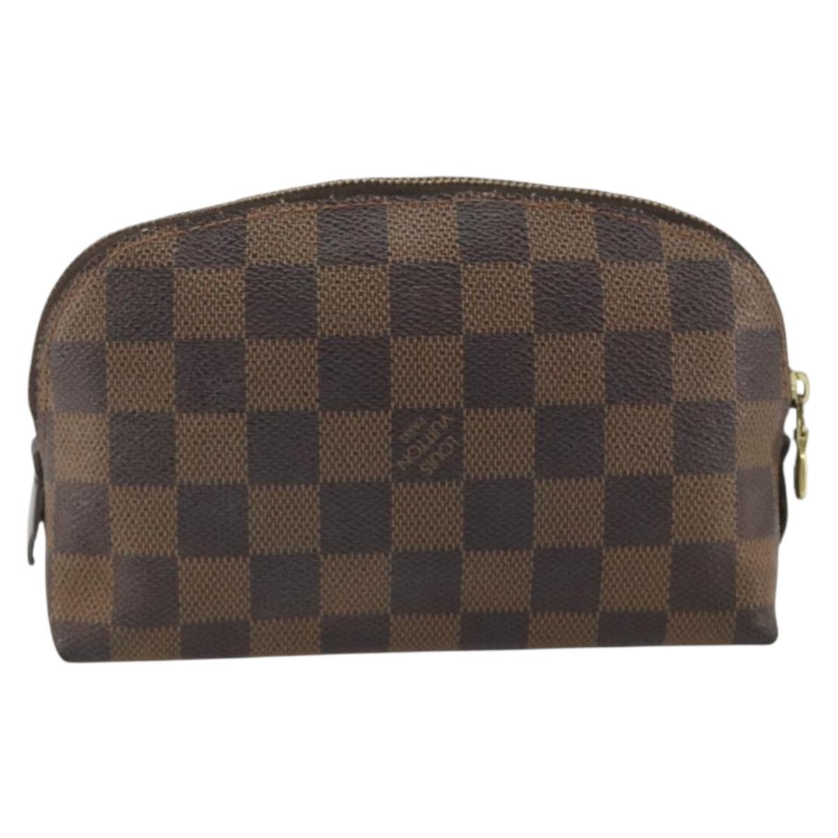 LOUIS VUITTON Damier Ebene Pochette Cosmetic PM Pouch N47516 LV Auth 192604